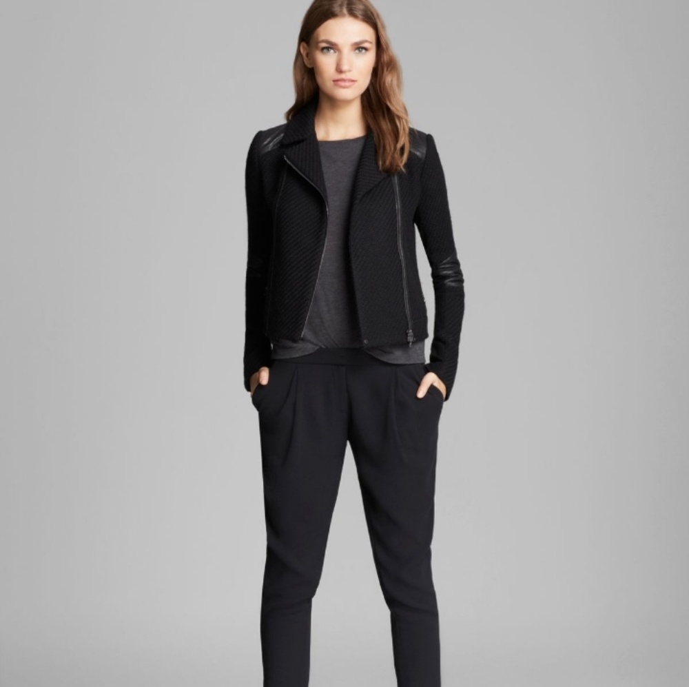 Vince Boucle/Leather Moto Jacket - Picture 5 of 8
